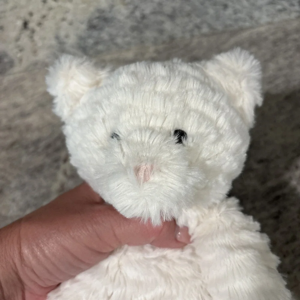Jellycat Fuddlewuddle Kitty Kitten White Cream Plush Cat Pink Nose  8